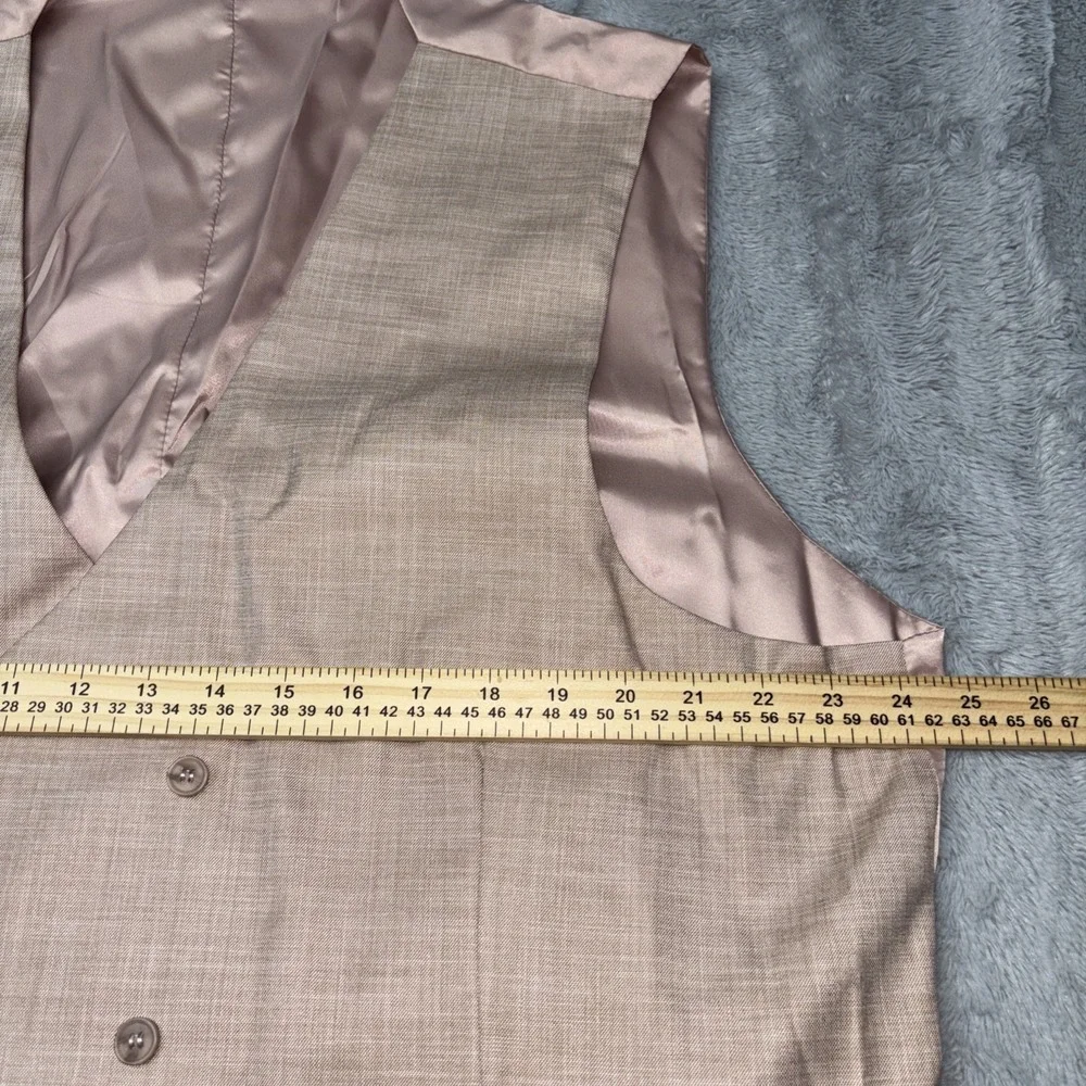 Stacy Adam's Active Stretching Light Camel Suit Jacket And Vest‎ 52L NWT